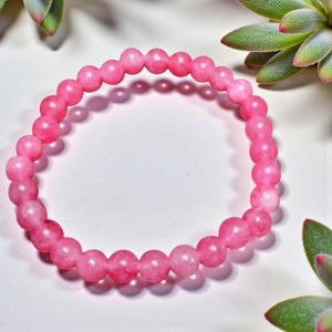 Bransoletka z kamieni różowego chalcedonu