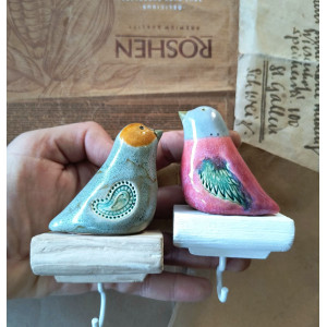 Zestaw 2 wieszaków z ptaszkami