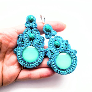 kolczyki sutaszowe Turquoise Circle