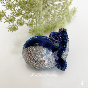 Urocza broszka Wieloryb, handmade