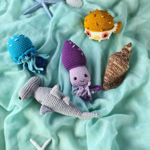 Zestaw morskich zwierząt (5 szt), Gra edukacyjna, Prezent dla dziecka