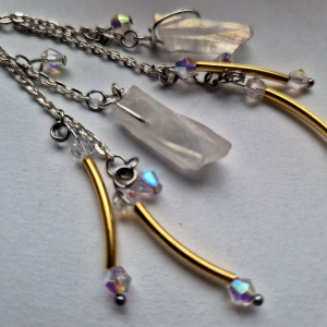 Kolczyki z kryształem górskim