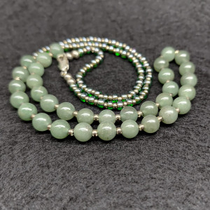 Naszyjnik Kulki Jadeit z Koralikami Preciosa