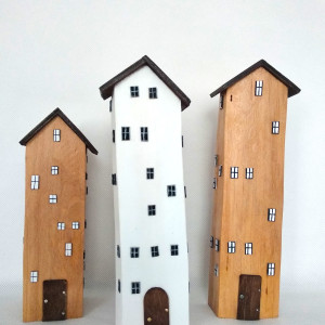 Drewniane domki w rustykalnym stylu.