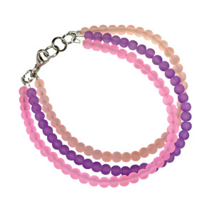 Bransoletka w pastelowych odcieniach różu i fioletu w215