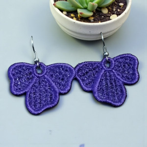 Haftowane kolczyki - fioletowe