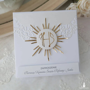 Zaproszenie komunijne dla chłopca i dziewczynki