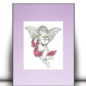 nowy plakat z amorem, retro plakat a4, aniołek obrazek  A4, amorek plakat A4, mała grafika na ścianę, obrazek z aniołkiem, obrazek z amorkiem, mały plakat do sypialni, miłość plakat, walentyn