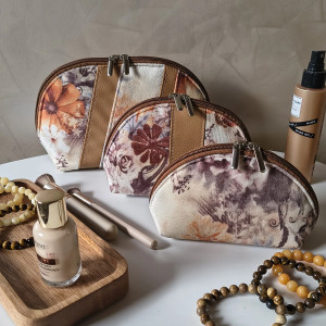 Zestaw kosmetyczek półokrągłych w trzech rozmiarach