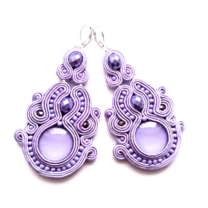 kolczyki sutaszowe Lavender