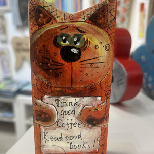 Motywacyjny kotek " Drink good Coffee. Read goog books"