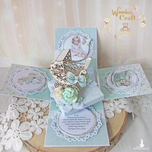 Exploding box chrzest, roczek, narodziny, prezent "Sweetheart1" GOTOWY