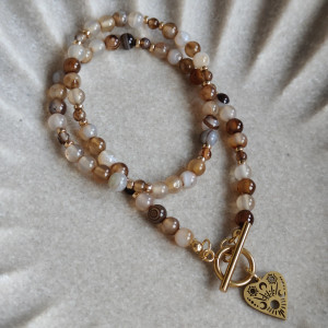 Naszyjnik z agatem kawowym