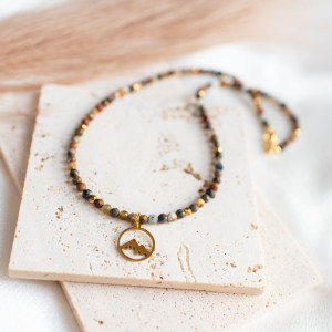 Naszyjnik larimar z zawieszką góry