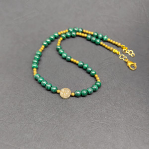 Naszyjnik Malachit Mini Z Drzewkiem Szczęścia