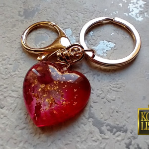 Breloczek na walentynki gold n'roses