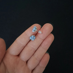Delikatne Błękitne Kolczyki Sztyfty - Akwamaryn