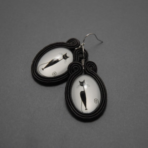 kolczyki sutasz  z kotem