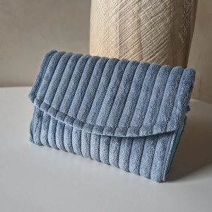 Portfel sztruksowy niebieski