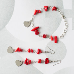 Komplet kolczyki i bransoletka