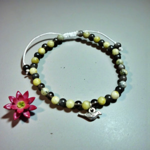 Bransoletka z obsydianu i żółtego jaspisu - talizman ochrony