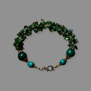 Bransoletka z Diopsydu "Zielony Wachlarz"