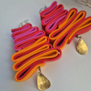 Kolczyki leciutkie duze kolorowe