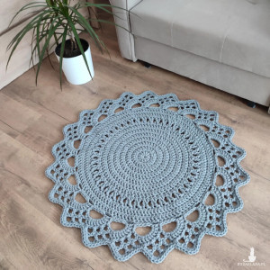 Dywan szydełkowy ze sznurka bawełnianego 90cm
