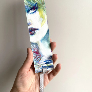 Zakladka papierowa Emerald Mist 1 ręcznie malowana akwarela