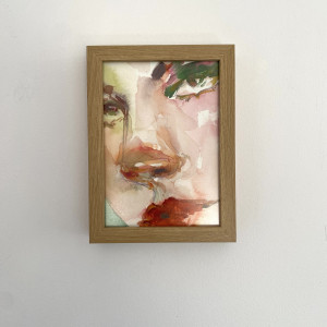 Jasper, akwarela w ramce 13x18 cm, oryginalny obraz, portret kobiety