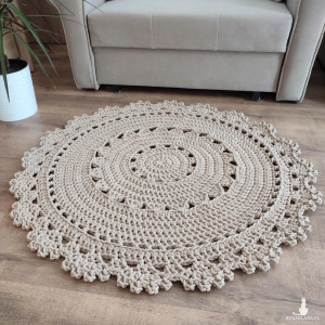 Dywan szydełkowy ze sznurka bawełnianego 90cm