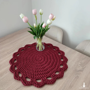 Podkładka szydełkowa na stolik ze sznurka 50cm