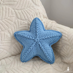 Poduszka dekoracyjna gwiazda ze sznurka 40cm