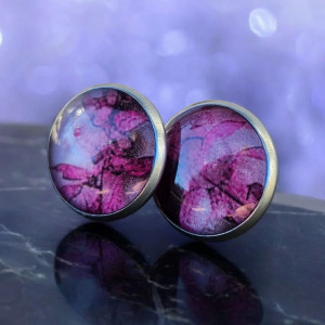 Kolczyki z żywicy inspirowane naturą - Sztyfty