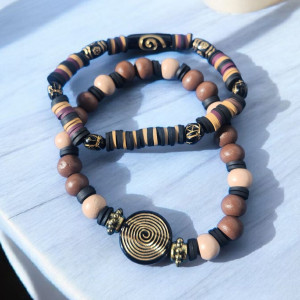 Zestaw 2 Bransoletek z Koralikow Boho – Etno Styl