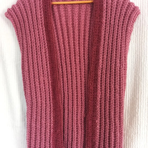 Wełniana gruba kamizelka dla babci