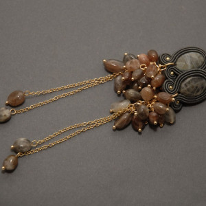 kolczyki /klipsy sutasz z labradorytami i agatami