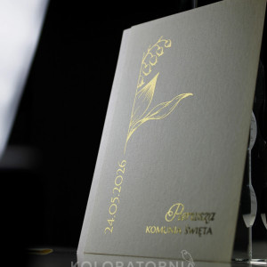 Zaproszenie Komunijne ze złoceniem