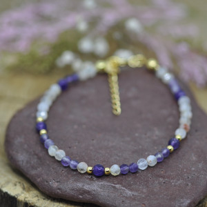 Bransoletka z kamieniem naturalnym - Ametyst i cytryn