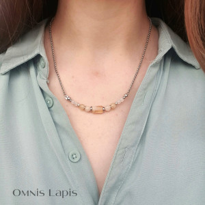 Cytrynowy naszyjnik - cytryn, awenturyn, kalcyt