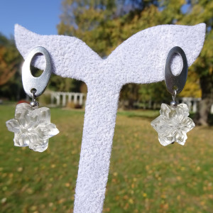 Kolczyki Kryształ górski Śnieżynki Gwiazdki