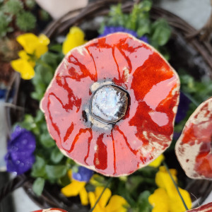 kwiaty ceramiczne na druciku 4 szt