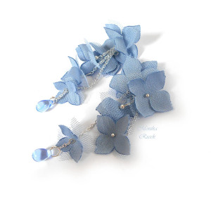 Ręcznie Robione Kolczyki „Błękitne Kwiaty” – Unikatowe Rękodzieło
