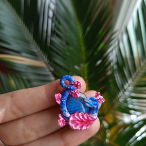 Naszyjnik małego smoka z labradorytem, idealny na prezent, magia fantasty