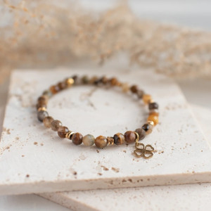 Bransoletka tygrysie oko z koniczynką