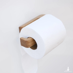 Dębowy uchwyt na papier toaletowy samoprzylepny