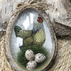 388,Wielkanoc- jajo z kurką vintage