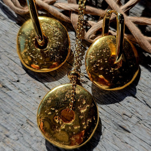 DINAR - komplet ze złoconej cermiki i stali szlachetnej