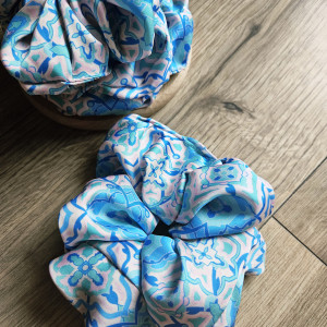 Gumka satynowa z miękkiej satyny we wzory  paisley abstrakcja graficzne portugalskie płytki