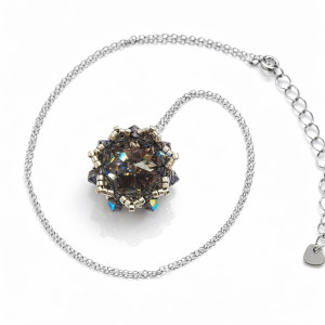 Grafitowy Naszyjnik "Black Diamond" - Biżuteria z Koralików i Kryształków